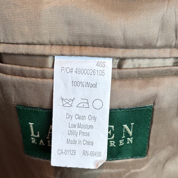 Lauren Ralph Lauren Men's Classic Wool Gray Houndstooth  Sport Coat - Size 46S - Picture 9 of 11